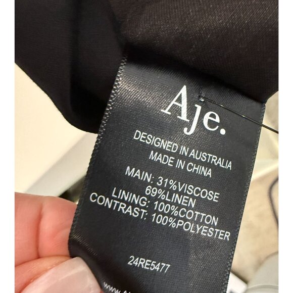 AJE Energy Black Mini Dress NWT - Size 4 - Picture 7 of 11